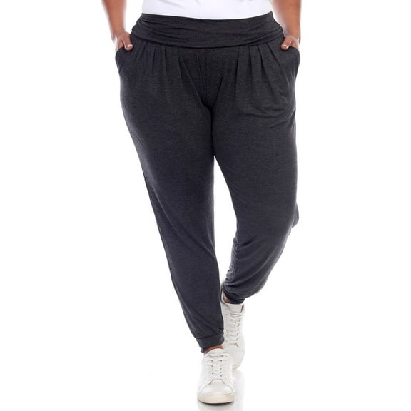 White Mark Women's Plus Size Harem Pants