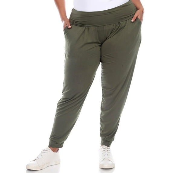 White Mark Women's Plus Size Harem Pants