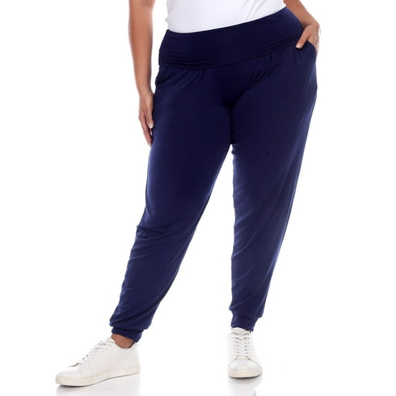 White Mark Women's Plus Size Harem Pants