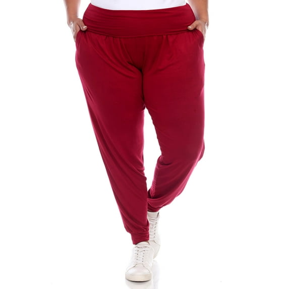 White Mark Women's Plus Size Harem Pants