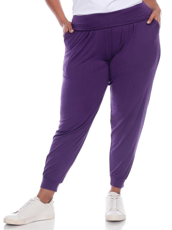 White Mark Women's Plus Size Harem Pants