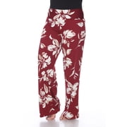 White Mark Women's Plus Size Hawaiian Flower Palazzo Pants