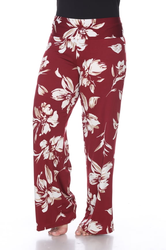 Women's Plus Size Hawaiian Flower Palazzo Pants