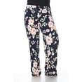 thumbnail image 1 of White Mark Women's Plus Size Hawaiian Flower Palazzo Pants, 1 of 5