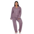thumbnail image 1 of White Mark Women's Plus Size Heart Print Long Sleeve Pajama Set, 1 of 5