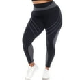 thumbnail image 1 of White Mark Women's Plus Size High Waist Contour Striped Activewear Leggings, 1 of 5