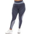 thumbnail image 1 of White Mark Women's Plus Size High Waist Contour Striped Activewear Leggings, 1 of 5