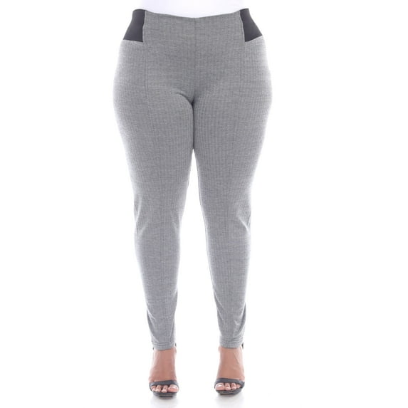 White Mark Women's Plus Size High Waisted Leggings