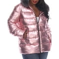 thumbnail image 1 of White Mark Women's Plus Size Hooded Metallic Puffer Coat, 1 of 5