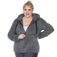 thumbnail image 1 of White Mark Women's Plus Size Hooded Sherpa Jacket, 1 of 6