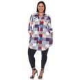 thumbnail image 1 of White Mark Women's Plus Size Light Weight Plaid Print Tunic with Pockets, 1 of 6