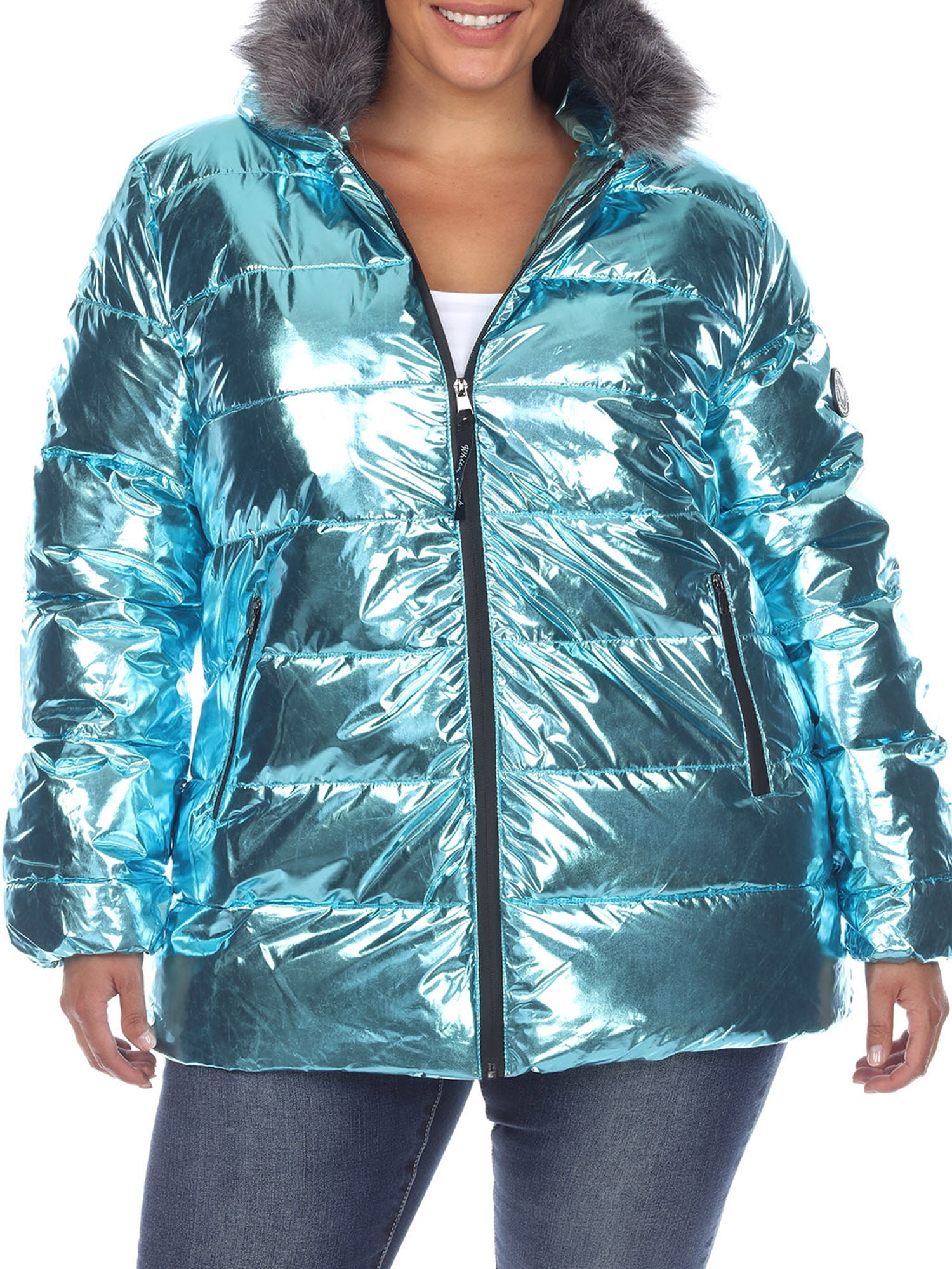 Haute Edition Women's Mid-Length Puffer Parka Coat with Faux