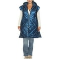 thumbnail image 1 of White Mark Women's Plus Size Metallic Long Puffer Vest, 1 of 6