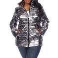 thumbnail image 1 of White Mark Women's Plus Size Metallic Puffer Coat, 1 of 5