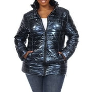 WHITE MARK FASHION White Mark Women's Plus Size Metallic Puffer Coat