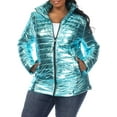 thumbnail image 1 of White Mark Women's Plus Size Metallic Puffer Coat, 1 of 5