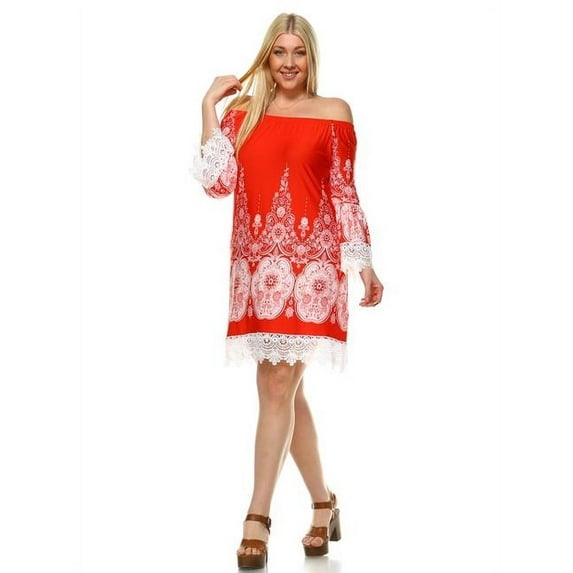 White Mark Women's Plus Size Mya Dress