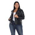 thumbnail image 1 of White Mark Women's Plus Size PU Faux Leather Studded Jacket, 1 of 6