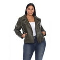 thumbnail image 1 of White Mark Women's Plus Size PU Faux Leather Studded Jacket, 1 of 6