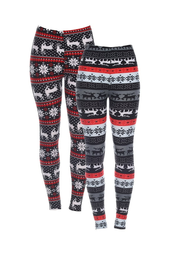 Women's Plus Size Pack of 2 Printed Leggings