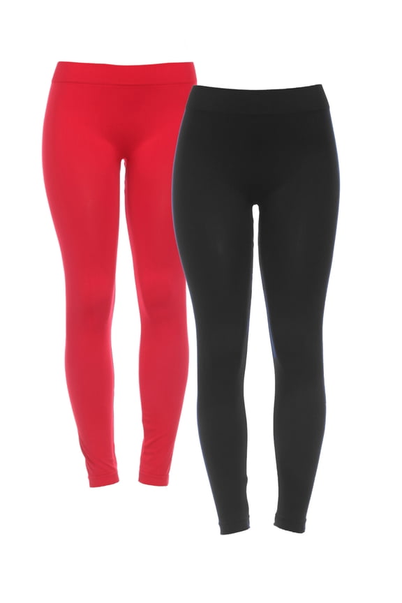 Women's Plus Size Pack of 2 Solid Color Leggings