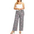 thumbnail image 1 of White Mark Women's Plus Size Paisley Printed Palazzo Pants, 1 of 4