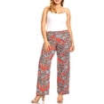 thumbnail image 1 of White Mark Women's Plus Size Paisley Printed Palazzo Pants, 1 of 4
