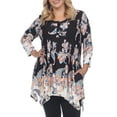 thumbnail image 1 of White Mark Women's Plus Size Paisley Tunic Top with Pockets, 1 of 5