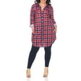 thumbnail image 1 of White Mark Women's Plus Size Plaid Tunic Top, 1 of 4