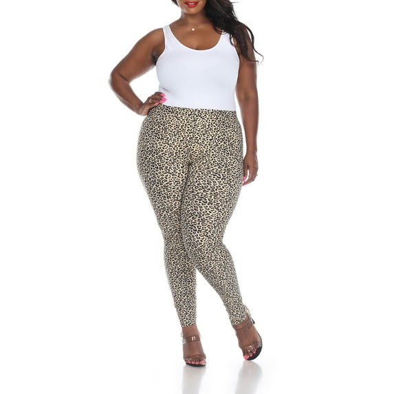 White Mark Women's Plus Size Printed Leggings