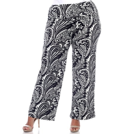 White Mark Women's Plus Size Printed Palazzo Pants
