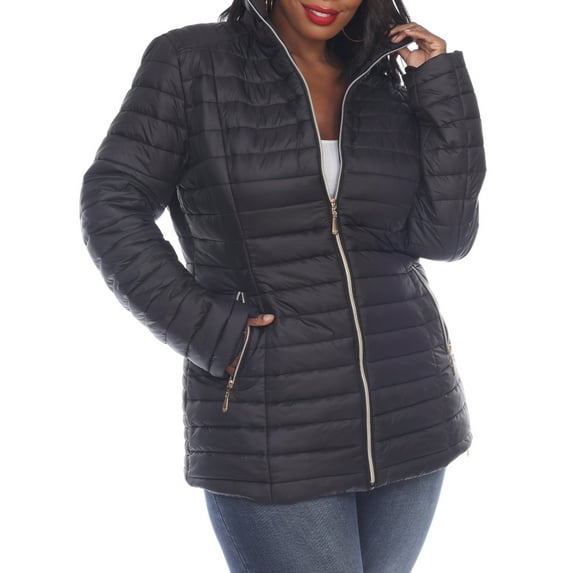 White Mark Women's Plus Size Puffer Coat
