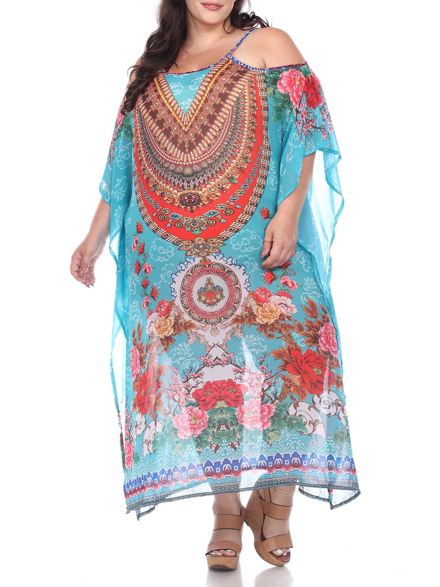 White plus size kaftan cheap