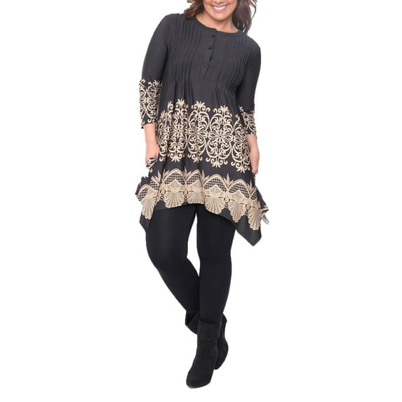 White Mark Women's Plus Size Shell Tunic Top