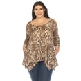 thumbnail image 1 of White Mark Women's Plus Size Snake Print Cold Shoulder Tunic, 1 of 6