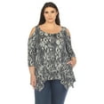 thumbnail image 1 of White Mark Women's Plus Size Snake Print Cold Shoulder Tunic, 1 of 6