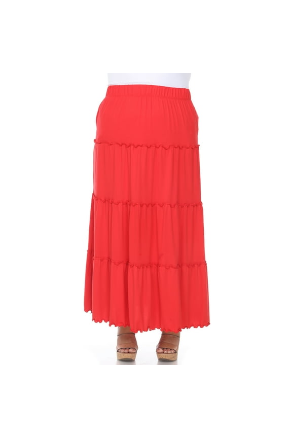 Women’s Plus Size Soft Tiered Maxi Skirt