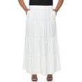 thumbnail image 1 of White Mark Women’s Plus Size Soft Tiered Maxi Skirt, 1 of 6