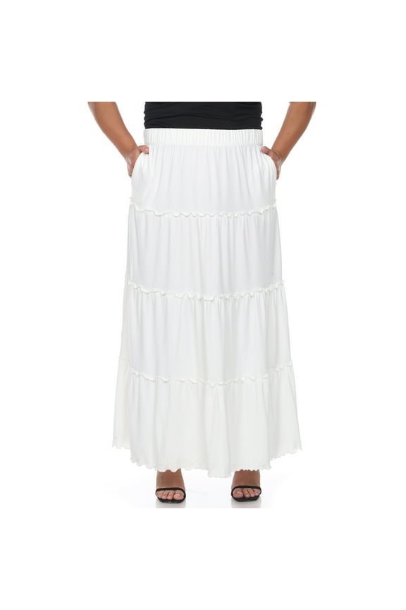 Women’s Plus Size Soft Tiered Maxi Skirt