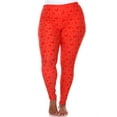 thumbnail image 1 of White Mark Women's Plus Size Super Soft Heart Print Leggings, 1 of 4