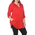 thumbnail image 1 of White Mark Women's Plus Size Super Stretch Button-Front Tunic Top, 1 of 4
