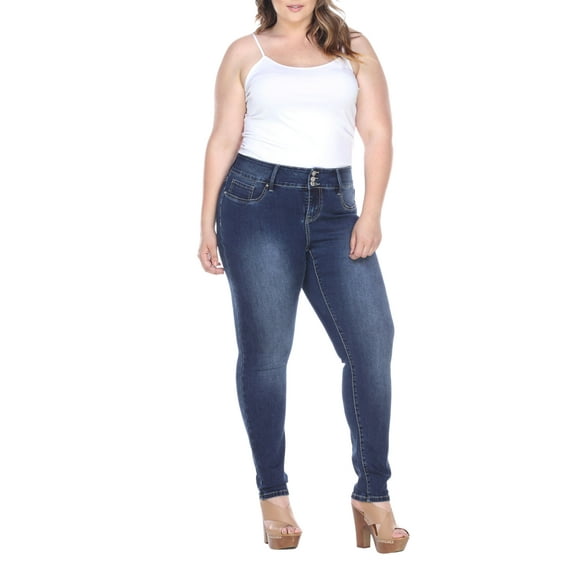 White Mark Women's Plus Size Super Stretch Denim