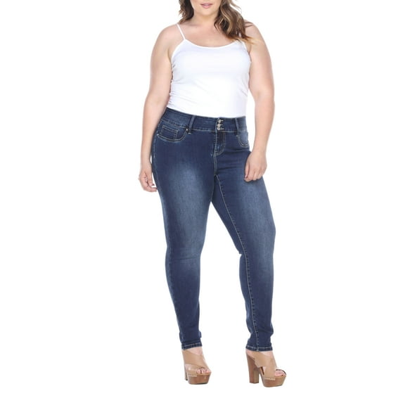 White Mark Women's Plus Size Super Stretch Denim