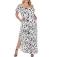 thumbnail image 1 of White Mark Women's Plus Size Tie-Dye Cold Shoulder Maxi Dress, 1 of 5