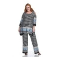thumbnail image 1 of White Mark Women's Plus Size Tunic and Palazzo Pant Set, 1 of 4