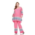 thumbnail image 1 of White Mark Women's Plus Size Tunic and Palazzo Pant Set, 1 of 4