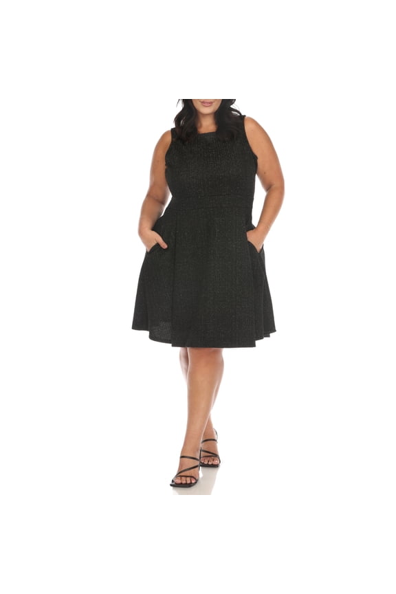 Women's Plus Size Tweed Fit & Flare Dress