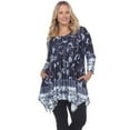 thumbnail image 1 of White Mark Women's Plus Size Victorian Print Tunic Top with Pockets, 1 of 6