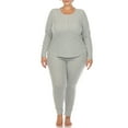 thumbnail image 1 of White Mark Women's Plus Size Waffle Pajama Set, 1 of 6