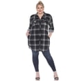 thumbnail image 1 of White Mark Women's Plus Size Windowpane Plaid Tunic Top, 1 of 5